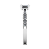 East West Set Emerald Cut Diamond Ring 0.25ct