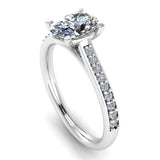 Harrogate Jewellers' BEA lab-grown oval cut solitaire diamond ring with set shoulders, perfect for bespoke engagement or wedding ring seekers in Harrogate, Yorkshire.