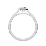 Lab-Grown Emerald Cut Diamond Bezel Rub-Over Set Engagement Ring | The Vivienne Ring
