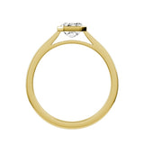 Lab-Grown Emerald Cut Diamond Bezel Rub-Over Set Engagement Ring | The Vivienne Ring