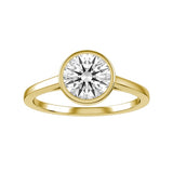 Lab-Grown Round Brilliant Cut Diamond Rub-Over Bezel Set Engagement Ring | The Solace Ring