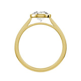 Lab-Grown Round Brilliant Cut Diamond Rub-Over Bezel Set Engagement Ring | The Solace Ring