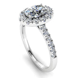 Harrogate Jewellers' GRACE ring with lab-grown oval cut diamond halo, a high-quality, bespoke engagement ring option in Harrogate, Yorkshire.