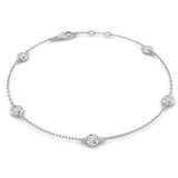 Natural Diamond Rub Over Bezel Set Bracelet 18ct White Gold