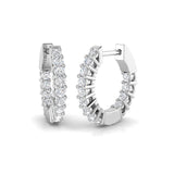 Small Lab-Grown Diamond Hoop Earrings 0.58ct by Harrogate Jewellers, crafted in polished white gold with a zigzag pattern of diamonds, perfect for everyday luxury.