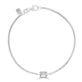 Laboratory Grown Diamond Emerald Cut Bezel Set Solitaire Bracelet
