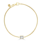 Laboratory Grown Diamond Emerald Cut Bezel Set Solitaire Bracelet
