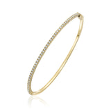 Round Brilliant Cut Diamond Bangle in Yellow Gold by Harrogate Jewellers, a bespoke jewellery piece perfect for engagement or wedding, crafted in Yorkshire.