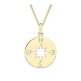 9ct Yellow Gold Compass Pendant from Harrogate Jewellers, showcasing intricate design detail against a white background. Ideal for bespoke Yorkshire jewellery enthusiasts.
