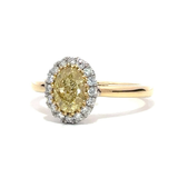 Yellow Diamond Oval Cut Engagement Ring 18ct Gold