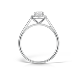 Harrogate Jewellers' CORA lab-grown diamond engagement ring, featuring a classic round brilliant cut diamond halo design, bespoke jewellery in Yorkshire.