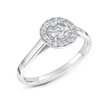 CORA Lab-Grown Classic Round Brilliant Cut Diamond Halo Ring from Harrogate Jewellers, Yorkshire's bespoke jewellery expert
