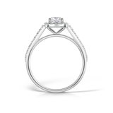 Harrogate Jewellers' DELPHINE lab-grown diamond engagement ring, featuring a classic round brilliant cut diamond halo design, bespoke jewellery in Harrogate, Yorkshire.