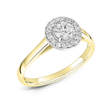 CORA Lab-Grown Diamond Halo Ring from Harrogate Jewellers, featuring a classic round brilliant cut surrounded by a halo of smaller diamonds, perfect for bespoke Yorkshire wedding jewellery.