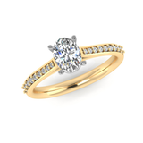 Harrogate Jewellers' BEA Lab-Grown Oval Cut Solitaire Diamond Ring with set shoulders, bespoke jewellery, Earth Mined and lab-grown diamonds in Yorkshire.