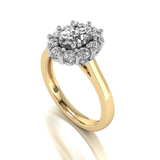 Harrogate Jewellers' EDITH Lab-grown oval diamond ring with a flower halo design, engagement and bespoke jewellery in Harrogate Yorkshire.