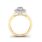 Harrogate Jewellers' EDITH Lab-Grown Oval Cut Diamond Flower Halo Ring, a bespoke jewellery and earth mined diamonds alternative in Harrogate, Yorkshire.