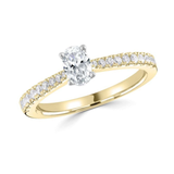Harrogate Jewellers' 0.75ct Oval Cut Diamond Engagement Ring with Tapered Diamond Shoulders, Earth Mined Diamonds, Wedding Rings in Harrogate Yorkshire, bespoke jewellery