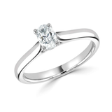 Classic Oval Solitaire Diamond Engagement Ring 0.25ct by Harrogate Jewellers, an elegant platinum band showcasing a brilliant cut Earth Mined Diamond, ideal for bespoke Yorkshire wedding jewellery.