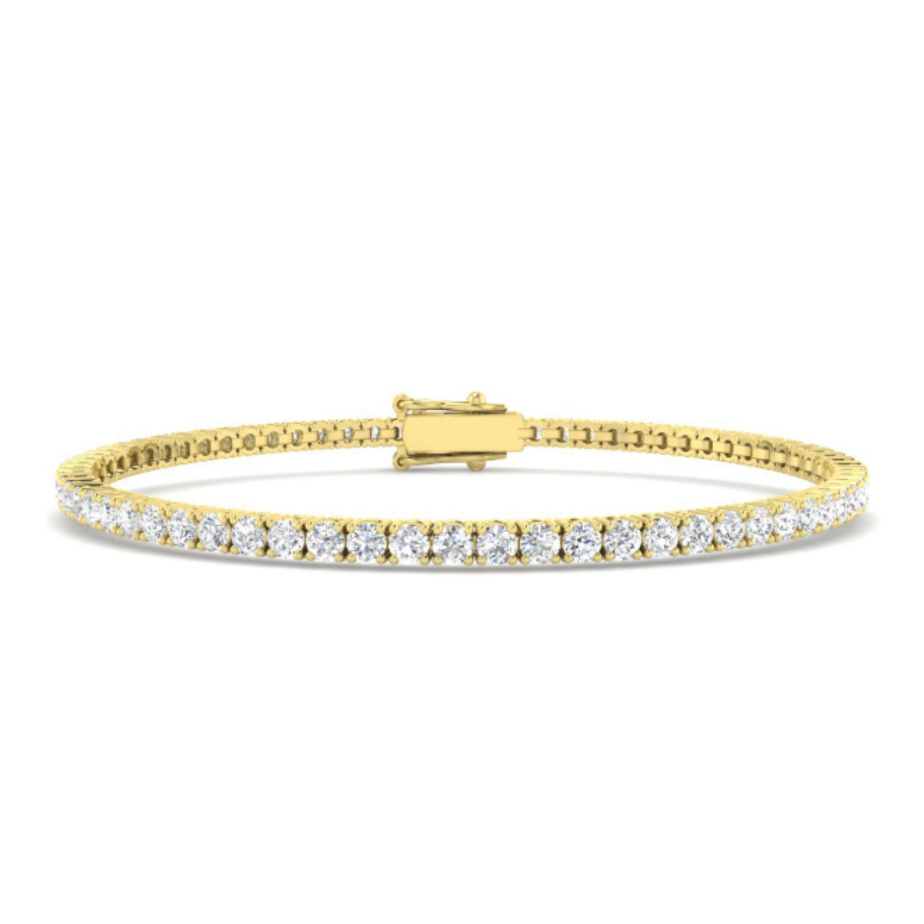 Harrogate Jewellers' Lab Grown 3.00ct Diamond Tennis Bracelet in platinum, showcasing a sleek row of brilliant round-cut diamonds against a white background.