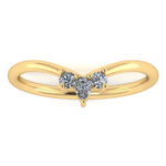 Harrogate Jewellers' Curved Diamond Band with Pear and Round Brilliant Cut Earth Mined Diamonds set in white gold, perfect for bespoke Yorkshire wedding jewellery.