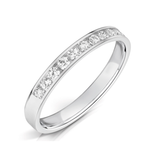 Harrogate Jewellers' Round Brilliant Cut Channel Set Platinum Diamond Ring, a bespoke jewellery piece for weddings and engagements, featuring lab-grown diamonds.