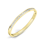 Round Brilliant Cut Channel Set Yellow Gold Diamond Ring from Harrogate Jewellers, a bespoke piece for weddings or engagements, lab grown diamonds used.