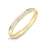 Round Brilliant Cut Channel Set Yellow Gold Diamond Ring 2mm by Harrogate Jewellers, a perfect choice for lab grown diamond wedding rings in Harrogate, Yorkshire.