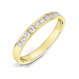 Round Brilliant Cut Channel Set Yellow Gold Diamond Ring 2.5mm from Harrogate Jewellers, a bespoke engagement ring with lab grown diamonds, perfect for weddings in Yorkshire.