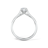 Classic Oval Cut Solitaire Diamond Engagement Ring by Harrogate Jewellers, a bespoke piece of jewellery from Yorkshire, featuring a lab grown diamond set in a silver round band.