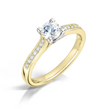 Harrogate Jewellers' Round Brilliant Cut Diamond Engagement Ring with Grain Set Shoulders, Lab Grown Diamonds, Bespoke Jewellery in Harrogate, Yorkshire