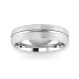 Gents Platinum Brushed Design 6mm Wedding Ring from Harrogate Jewellers, a bespoke Yorkshire jewellery brand offering lab grown diamond engagement rings.