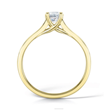 Harrogate Jewellers' Classic Cross-Over Solitaire Round Brilliant Cut Diamond Engagement Ring, a bespoke piece of lab-grown diamond jewellery in Harrogate, Yorkshire.