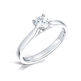 Harrogate Jewellers bespoke Classic Cross-Over Solitaire Round Brilliant Cut Diamond Engagement Ring, lab grown diamonds in Yorkshire