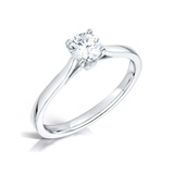 Harrogate Jewellers' Signature Hidden Diamond Solitaire Engagement Ring, bespoke jewellery with a round, brilliant cut lab grown diamond on a silver band, crafted in Harrogate, Yorkshire.