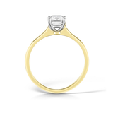 Classic Emerald Cut Solitaire Diamond Engagement Ring by Harrogate Jewellers, a bespoke piece of jewellery from Yorkshire, featuring a lab grown diamond on a simple gold band.