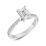 Tapered Claw Set Emerald Cut Diamond Engagement Ring from Harrogate Jewellers, bespoke jewellery in Yorkshire, featuring lab grown diamonds