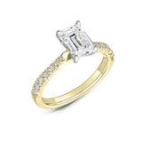Tapered Claw Set Emerald Cut Diamond Engagement Ring by Harrogate Jewellers, a bespoke jewellery piece with lab grown diamonds, ideal for wedding in Yorkshire.