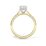 Tapered Claw Set Emerald Cut Diamond Engagement Ring from Harrogate Jewellers, featuring lab grown diamonds in a bespoke design, perfect for weddings in Yorkshire.