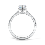 Tapered Claw Set Pear Cut Diamond Engagement Ring by Harrogate Jewellers, a bespoke jewellery piece featuring lab grown diamonds, perfect for Yorkshire weddings.