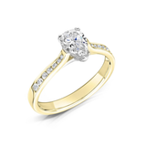 Pear Cut Diamond Engagement Ring with Channel Set Shoulders from Harrogate Jewellers, a bespoke jewellery vendor in Harrogate, Yorkshire. Ideal for lab grown diamonds and wedding rings.