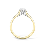 Pear Cut Diamond Engagement Ring by Harrogate Jewellers, featuring Channel Set Shoulders, lab grown diamonds, set on a gold band, bespoke jewellery, ideal for weddings in Yorkshire.