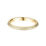 Ladies Yellow Gold Diamond Double Row 2.5mm Wedding Ring by Harrogate Jewellers, a lab-grown diamond ring perfect for bespoke jewellery lovers in Yorkshire.