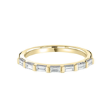 Harrogate Jewellers' Yellow Gold Baguette Cut 7-Stone Diamond Band, a bespoke piece of Yorkshire jewellery perfect for engagements or weddings, featuring laboratory grown diamonds.