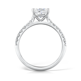 Tapered Claw Set Princess Cut Diamond Engagement Ring by Harrogate Jewellers, featuring a lab grown diamond on a silver band, bespoke jewellery from Yorkshire.