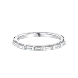 Platinum Baguette Cut 7-Stone Diamond Band from Harrogate Jewellers, a bespoke lab-grown diamond wedding ring, Yorkshire style.
