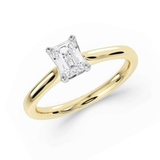 Classic Emerald Cut Solitaire Diamond Engagement Ring 0.90ct by Harrogate Jewellers, a bespoke jewellery piece perfect for a wedding ring. Lab grown diamonds in Yorkshire.