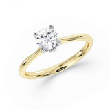 Harrogate Jewellers' TULIP lab-grown diamond ring, featuring a classic round brilliant cut diamond set in a gold band. A perfect choice for bespoke Yorkshire engagement and wedding rings.