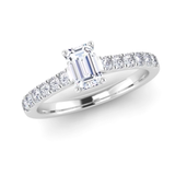 Harrogate Jewellers' ADELE - Lab-Grown Emerald Cut Diamond Ring with Classic Set Shoulders in Platinum, Bespoke Engagement Rings in Yorkshire