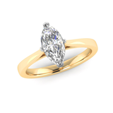 Harrogate Jewellers' BONNIE Lab-Grown Classic Marquise Cut Solitaire Ring in platinum, perfect for bespoke Yorkshire engagement and Earth Mined Diamonds Wedding Rings.